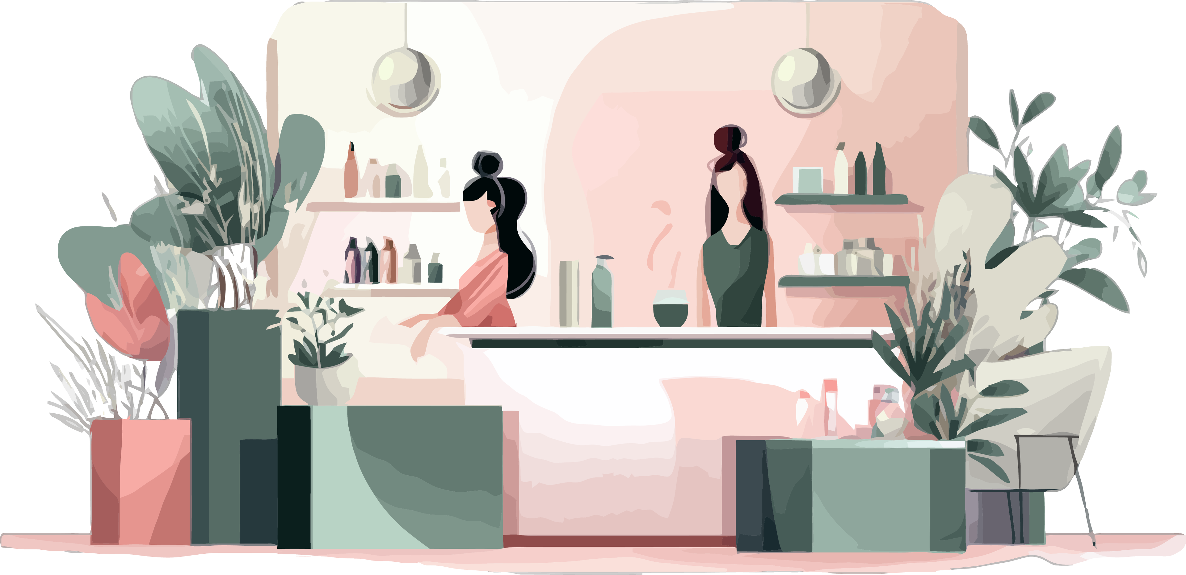 Ilustração de salão organizado